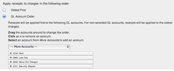 GL Account Order screenshot