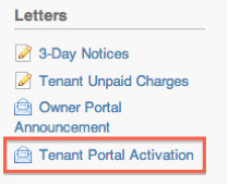 Tenant Portal Activation link