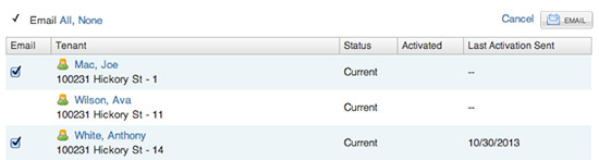 Email list of tenants