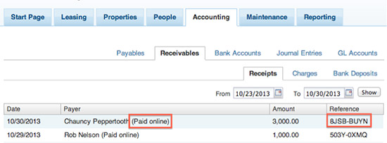 Paid online reference # screenshot